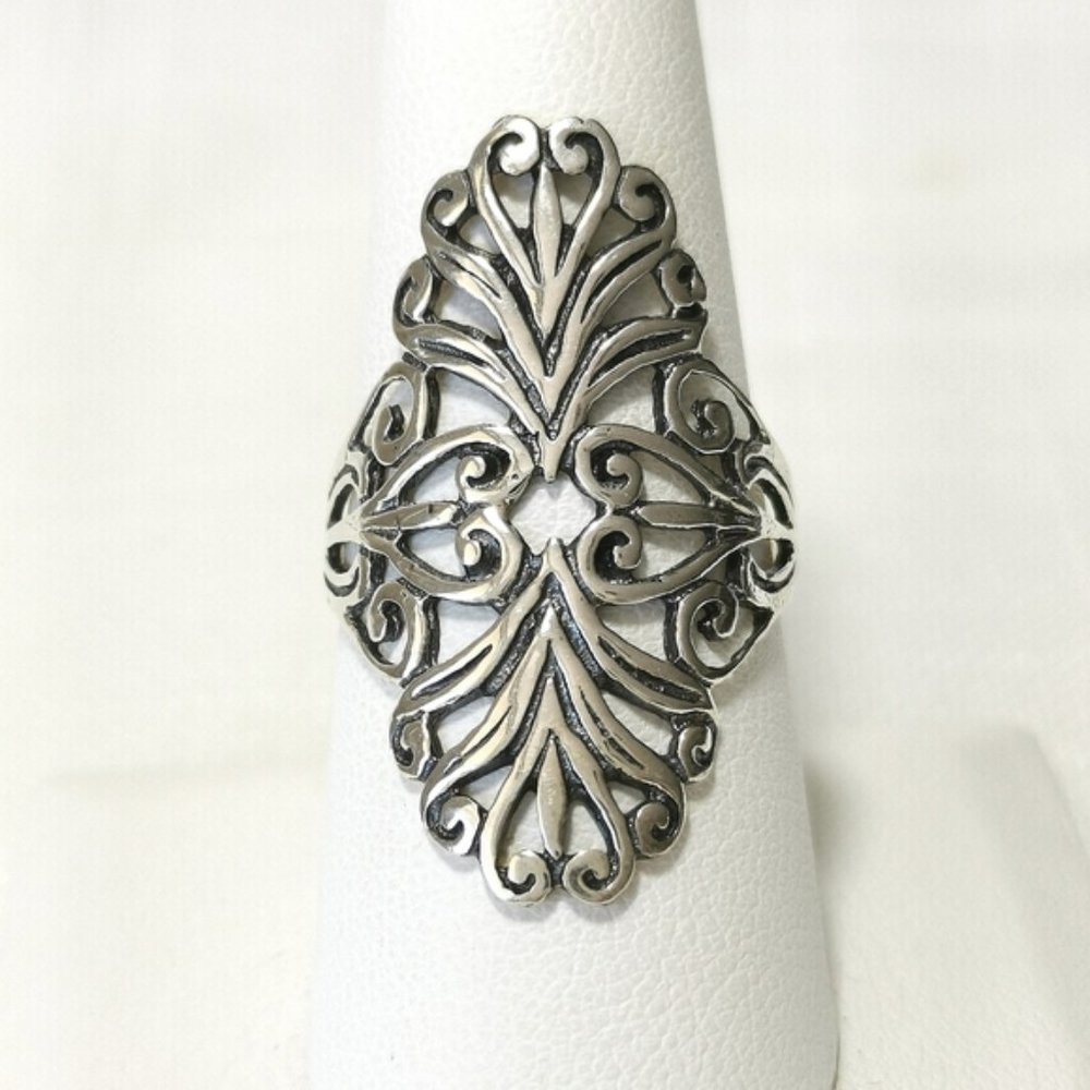 NWT long filigree ring size 8
